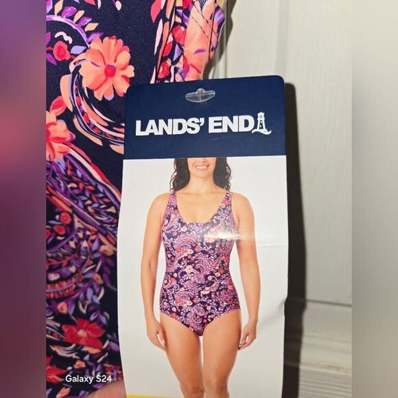 Lands' End Purple Paisley Swimsuit New Withbtags Small - Picture 4 of 6